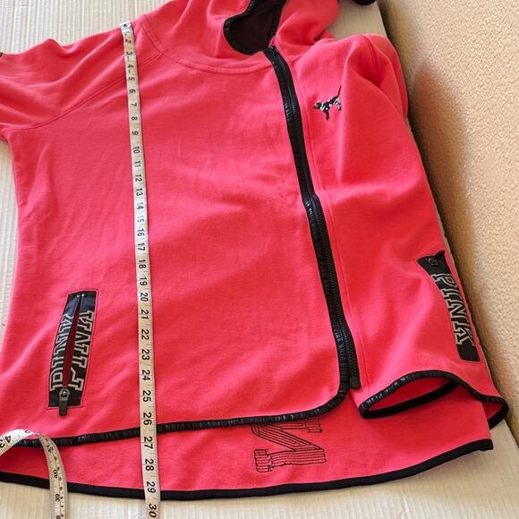 Victoria’s Secret PINK Nation Sequin Zip Hoodie L/XL Gray Reflective Thumbholes - Picture 16 of 16